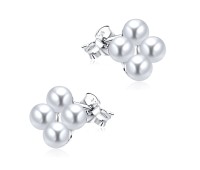 Charming Pearl Cluster Silver Ear Stud STS-5264